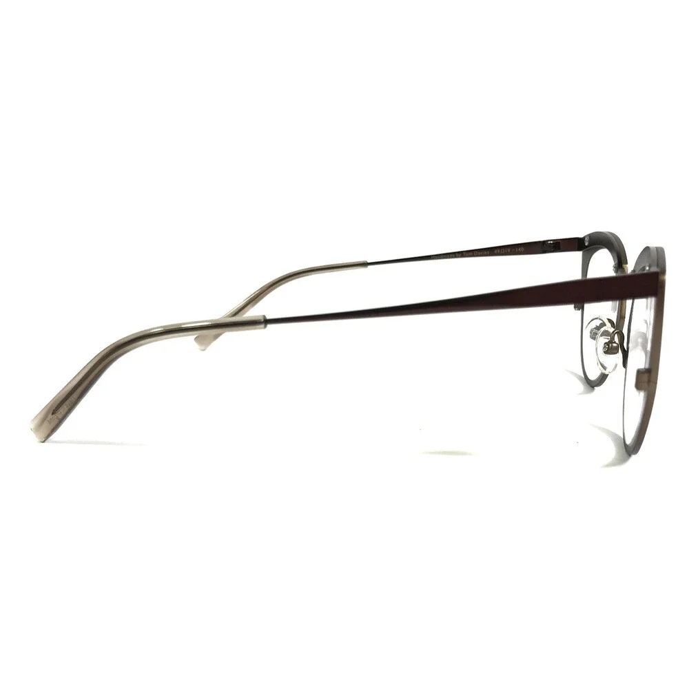 Tom Davies Eyeglasses Frames TD782 Col. 2355 Matte Brown Gray Cat Eye 49-19-150